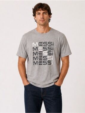 2/$35 Messi Tee shirt - Heather Grey - basics - Mens Size Large